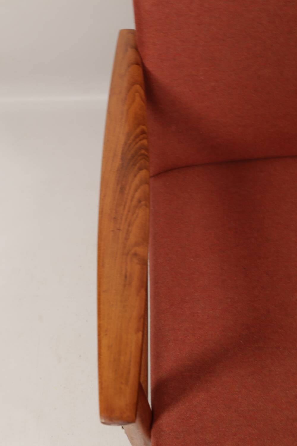 Scandinavian armchair in terracotta wool, 1970