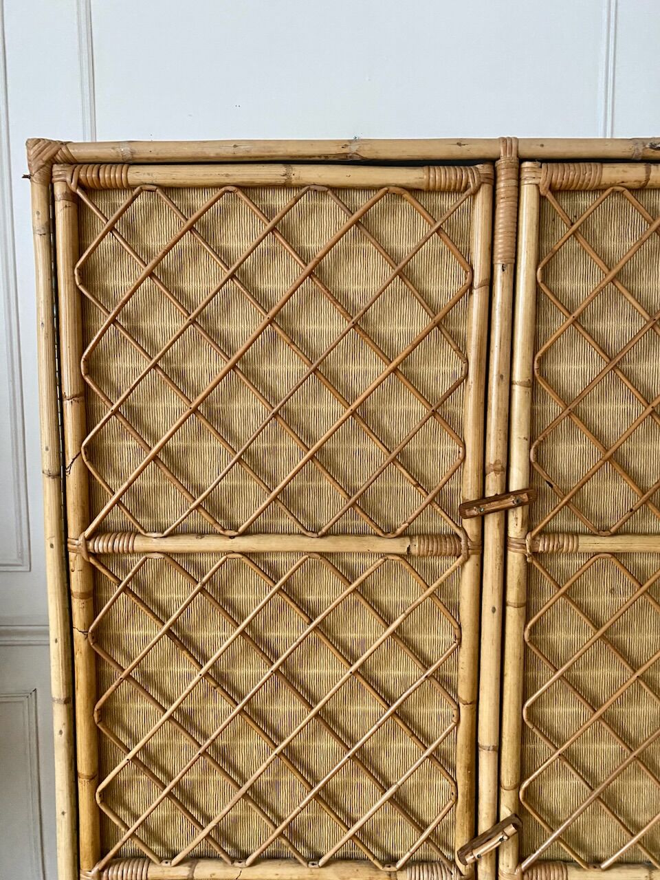 Vintage rattan cabinet