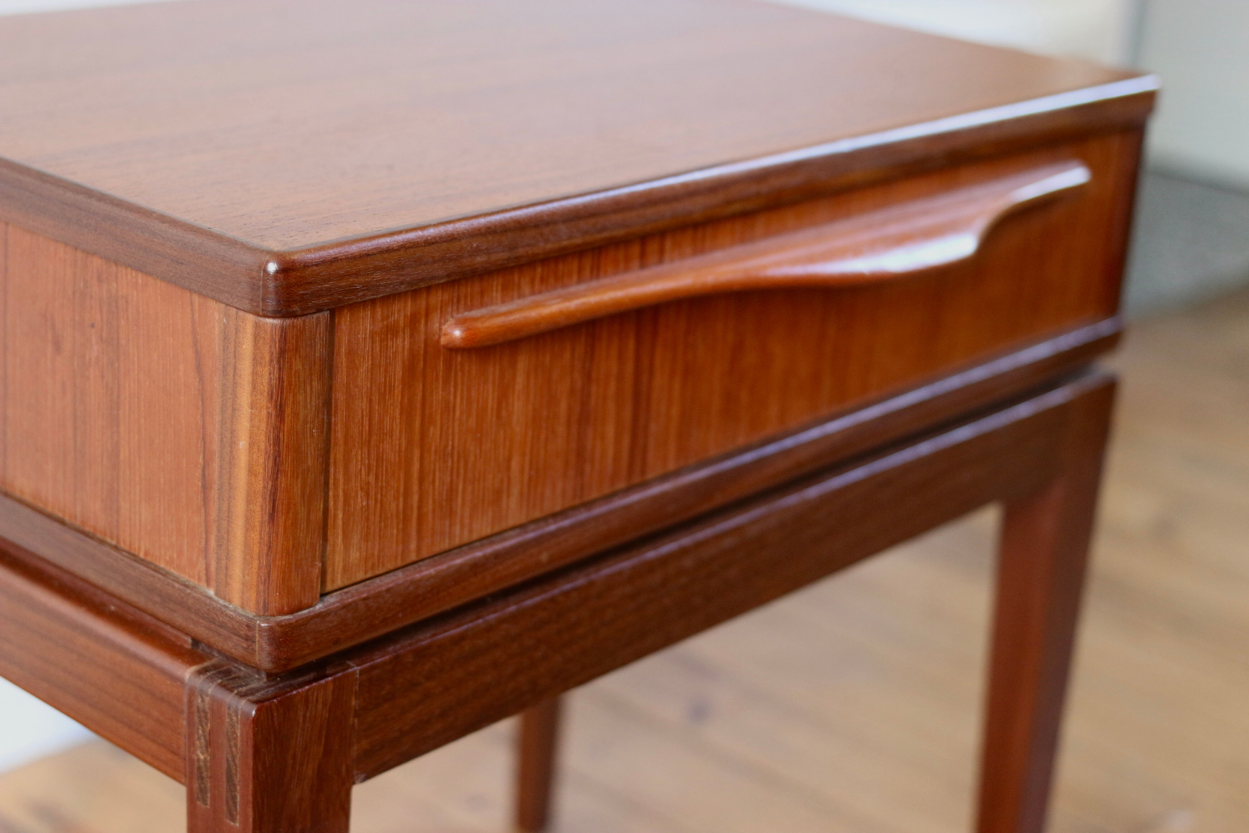 Scandinavian bedside table vintage teak 1960