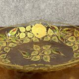 Crystal centerpiece cup painted with gold motifs circa 1900