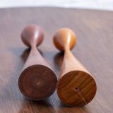 2x Teak Candlesticks, 1960s Denmark
