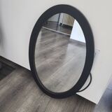 Modern Style Black Oval Wall Mirror