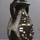 Large double lighting lamp base with openwork design, Brutalist 1960s.