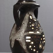 Grand pied de lampe double éclairage ajouré design Brutaliste 1960s