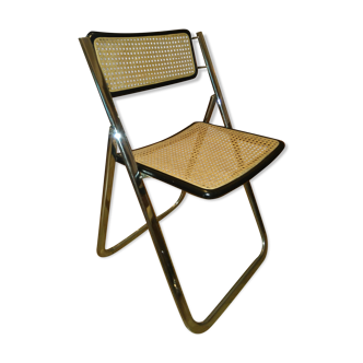 Cannage and chrome chair