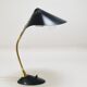 Lampe de bureau ou de table 1950s Cosack Cobra noire en laiton milieu du siècle, style Stilnovo