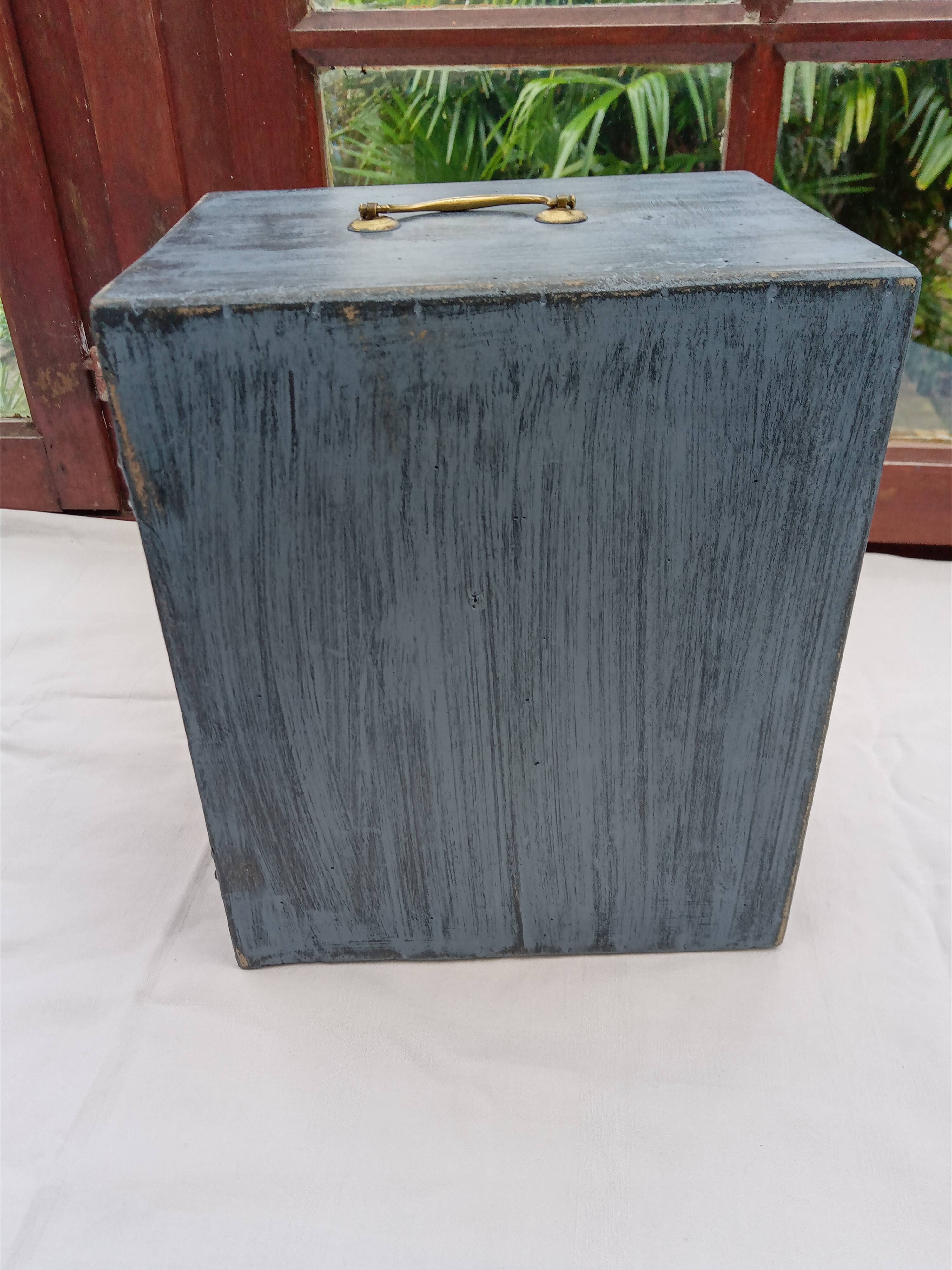 Weathered wooden headdress box