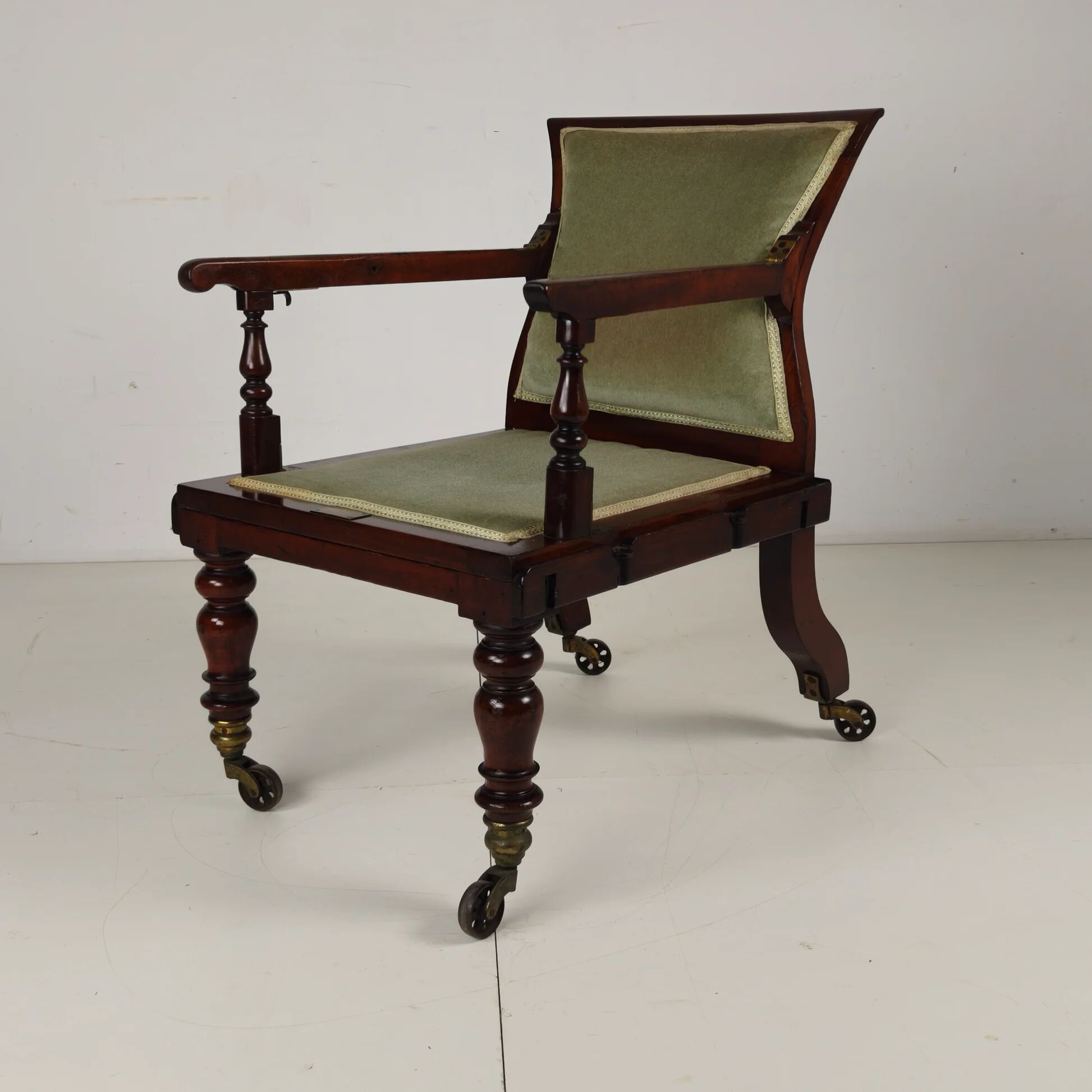 Rare fauteuil ajustable victorien par J. Alderman, Londres