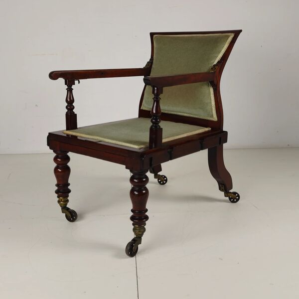 Rare fauteuil ajustable victorien par J. Alderman, Londres