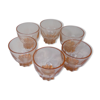 6 verres rose