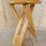 Folding pine stool - Design attributed to Adrian Reed or Pierre Lota - 1980