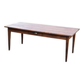 Oak farmhouse table nineteenth century feet spindles 2 drawers 199cm