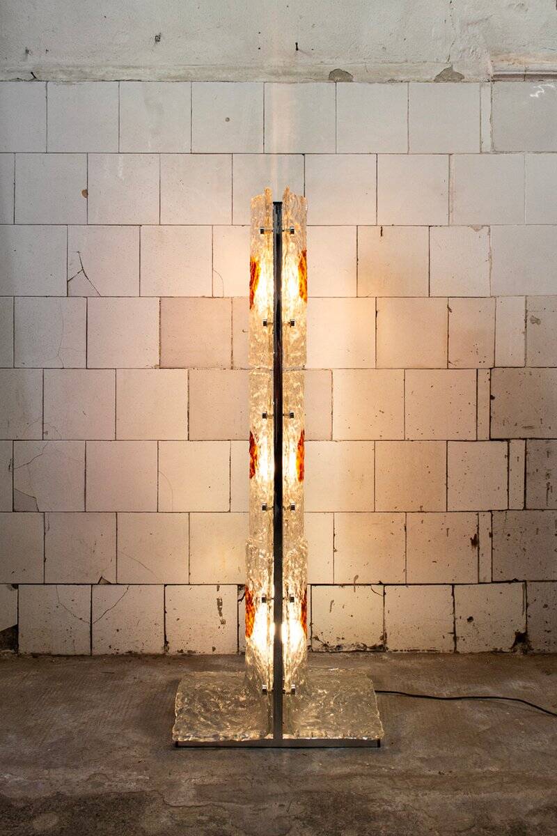 Floor lamp by Mauro Marzollo for Mazzega, Italy, 1970s.