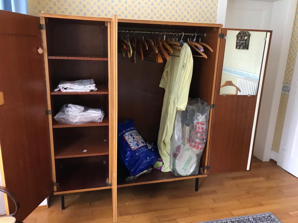 Vintage wardrobe veneer blond oak varnished