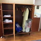 Vintage wardrobe veneer blond oak varnished