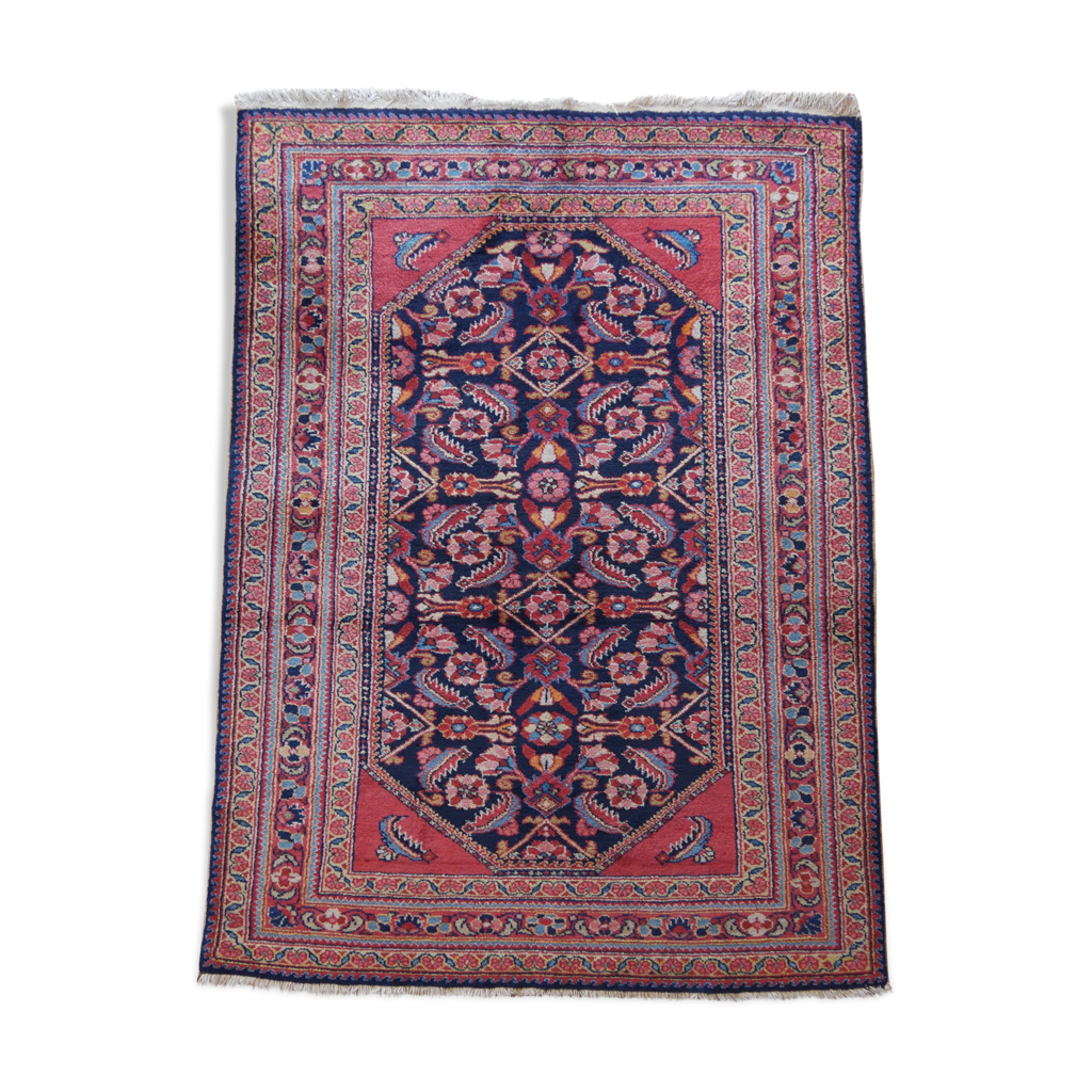 Tapis Coureur Hamadan Persan Fait Main – 327x91 Cm – Laine Rouge/brun – Vintage