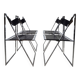 Lübke 4-piece set of folding dining chairs by Fantoni&Geraci, 1969