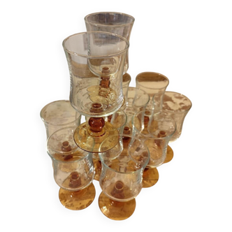 Luminarc : 12 verres à eau pied ambre