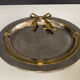 Vintage metal chrome and brass pocket tray