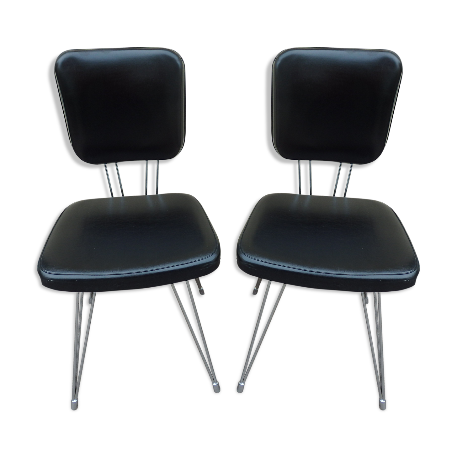 Pair of SIF chairs feet vintage Eiffel
