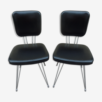 Pair of SIF chairs feet vintage Eiffel