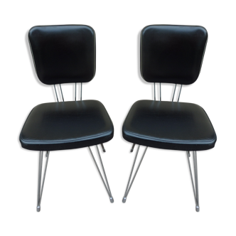 Pair of SIF chairs feet vintage Eiffel