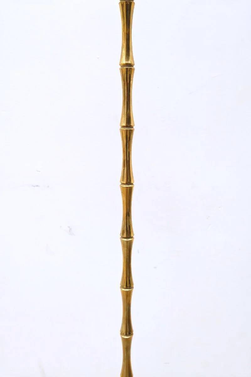 "Bamboo" brass floor lamp, France 1950