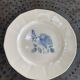 Digoin France cake dish with antique blue rose pattern