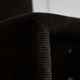 Chaises italiennes en velours côtelé avec détails chromés par Luigi Saccardo, années 1970