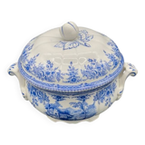 Luneville KG Faience Soup Tureen Special Grand Feu blue model