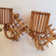 Duo d’appliques vintage en rotin