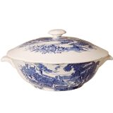 Gien x Wedgwood “Countryside” blue and white tureen – rare model
