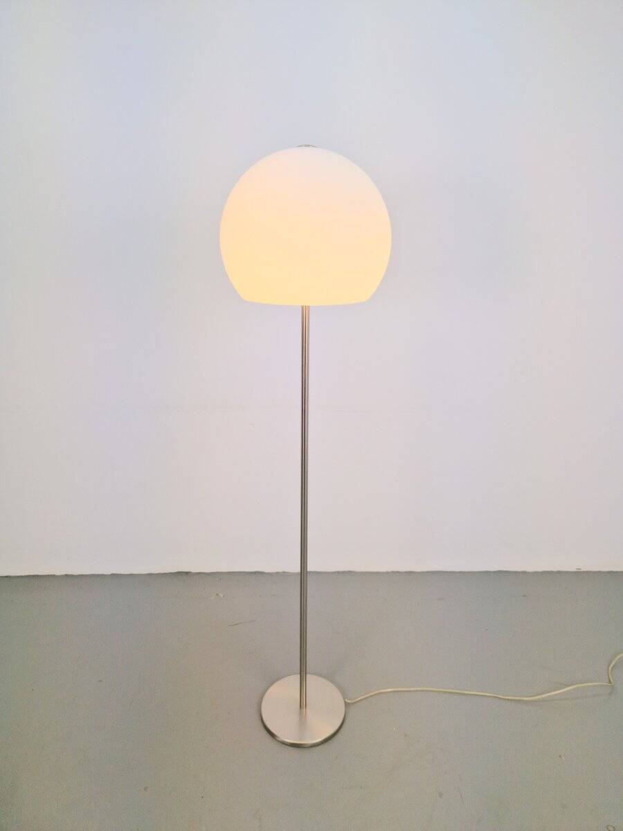 Vintage Opaline Glass Globe Floor Lamp from Hufnagel Leuchten, Germany, 1970s