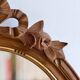Gustavian knot hand carved oval wooden mirror