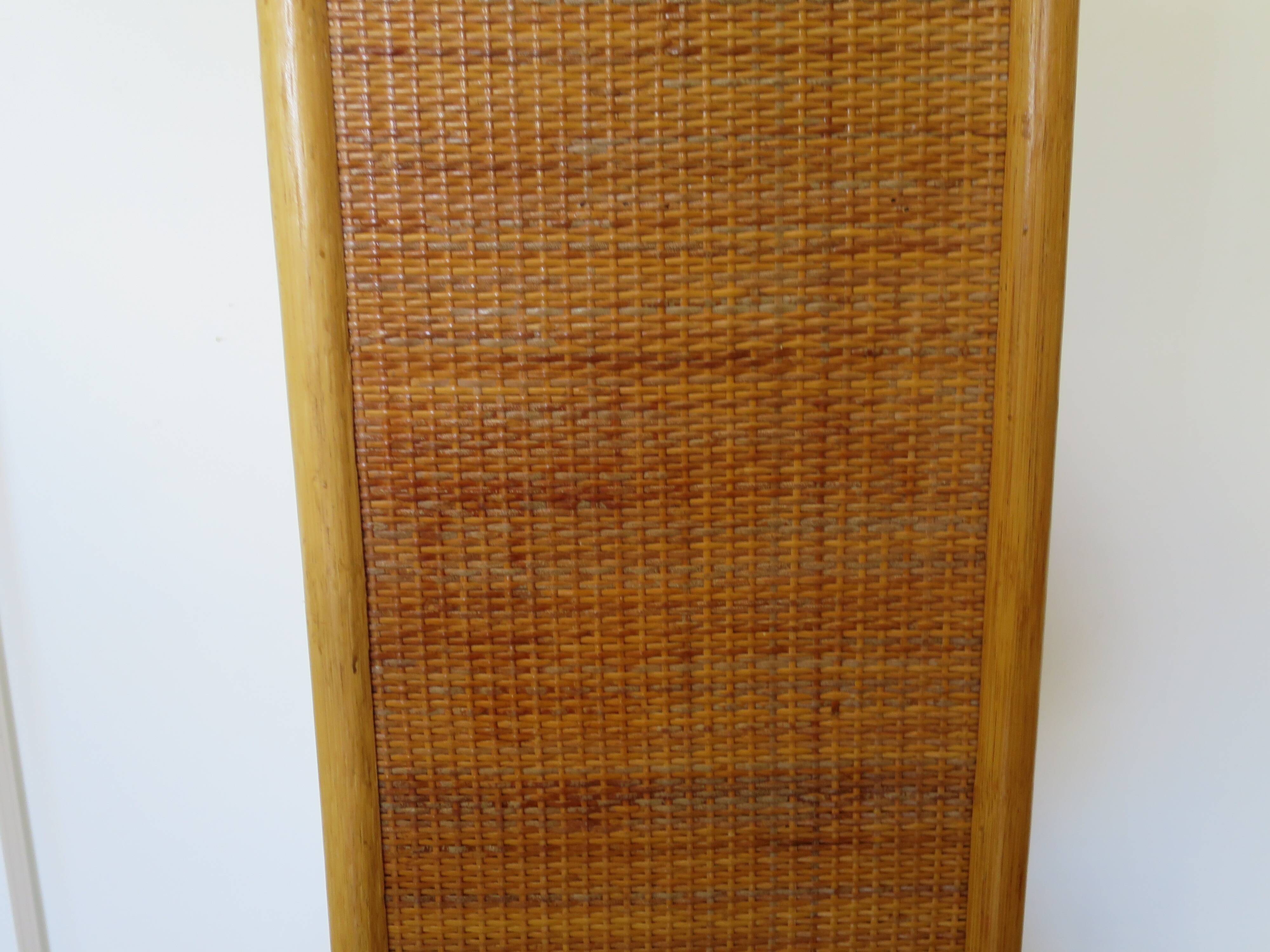 Vintage Library - 2 drawers - Woven rattan cupboard - 1980s - natural