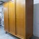 French wardrobe with tapered legs, 3 doors, 120cm hanging rail, new.