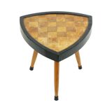 Small Triangular Plant Table Parquet Wood 1950s