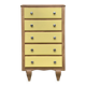 Chiffonnier art déco chêne brut et jaune