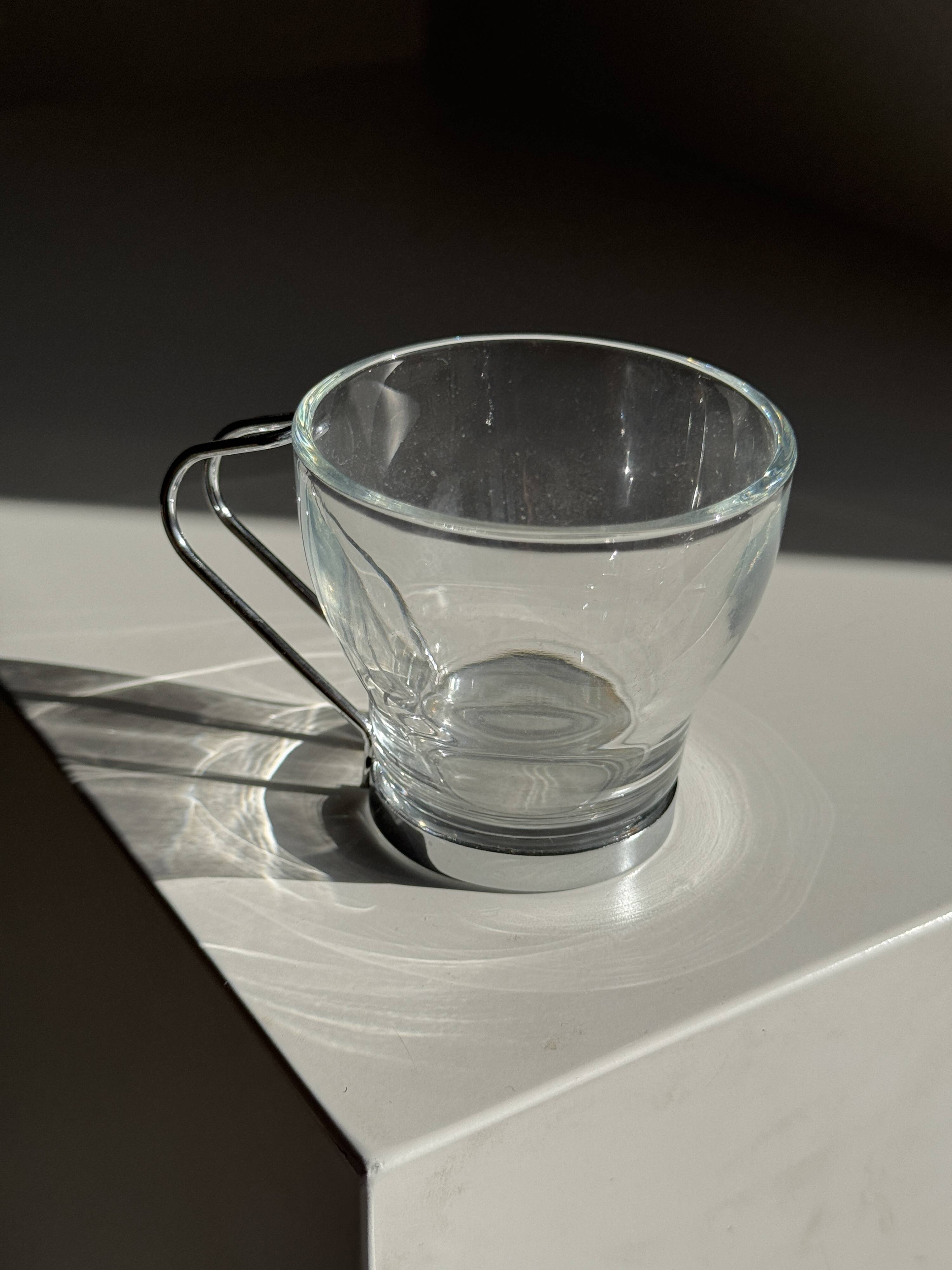 Set of 9 vintage Italian cups with metal handles.