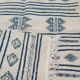 Hand-woven white and blue kilim carpet  75x125cm