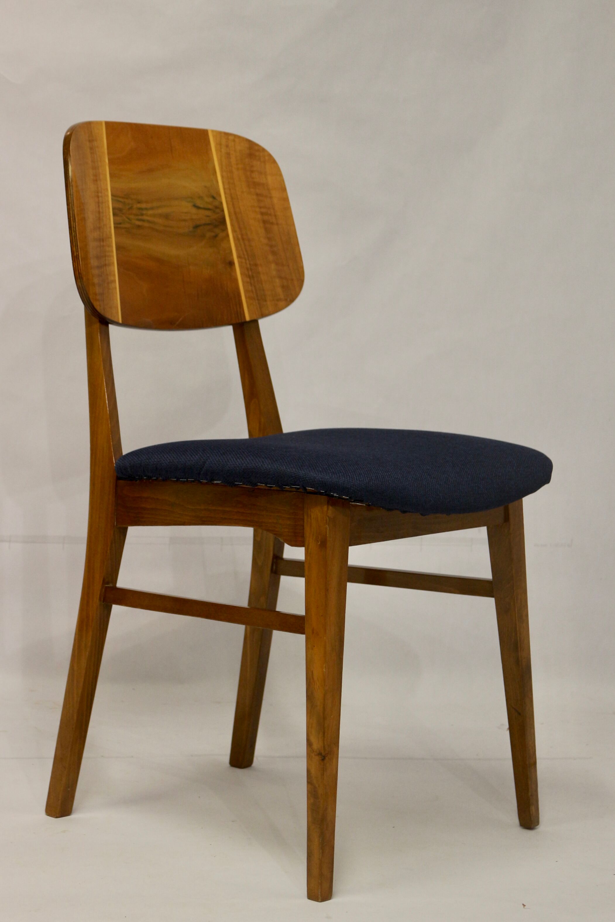 Set of six chairs design year 60,70 traditional slatted wood