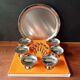 Set of 6 cups, tray and ice cream spoons guy degrenne "modern line"