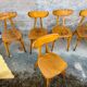 Série de 9 chaises bistrot lutherma banane boomerang