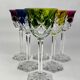 Val Saint Lambert, 6 coloured crystal Roemer glasses, 19 cm