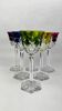 Val Saint Lambert, 6 verres Roemer en cristal de couleur, 19 cm