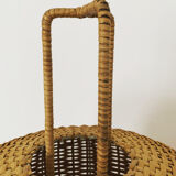 Triple wicker ball floor lamp