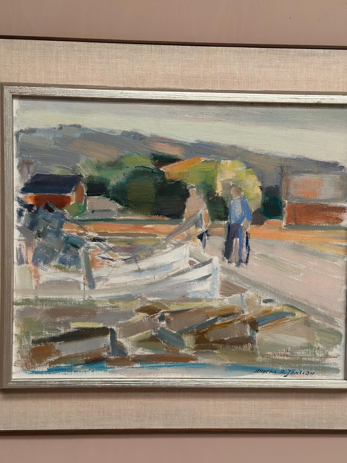 Huile sur toile – “Marina” par Anders A. Jönsson (1907–2002)