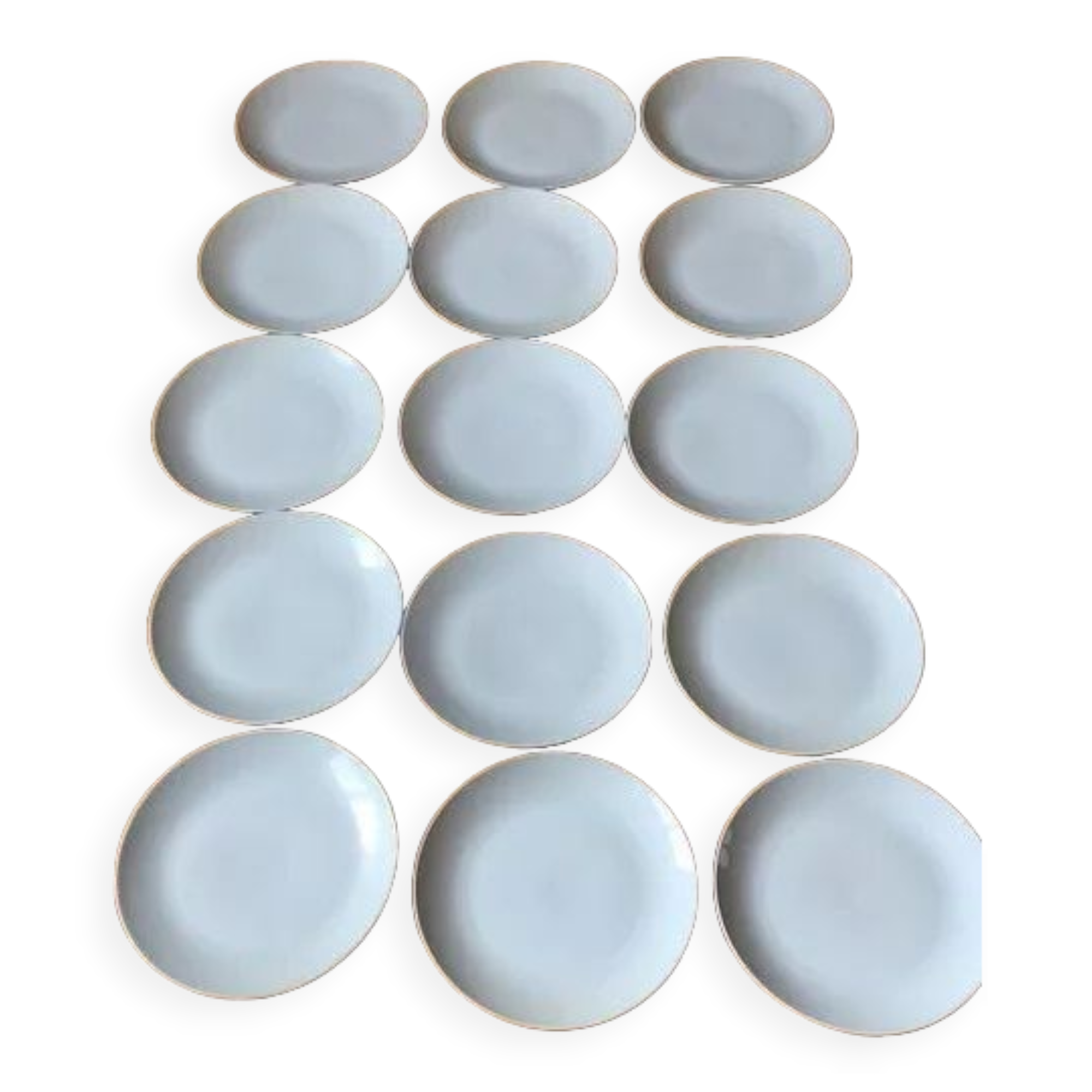 Set of 15 flat plates diameter 24 cm porcelain Scherzer
