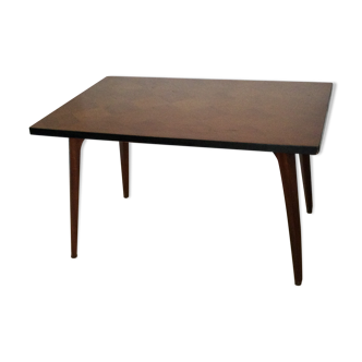 Table basse vintage bois pieds compas