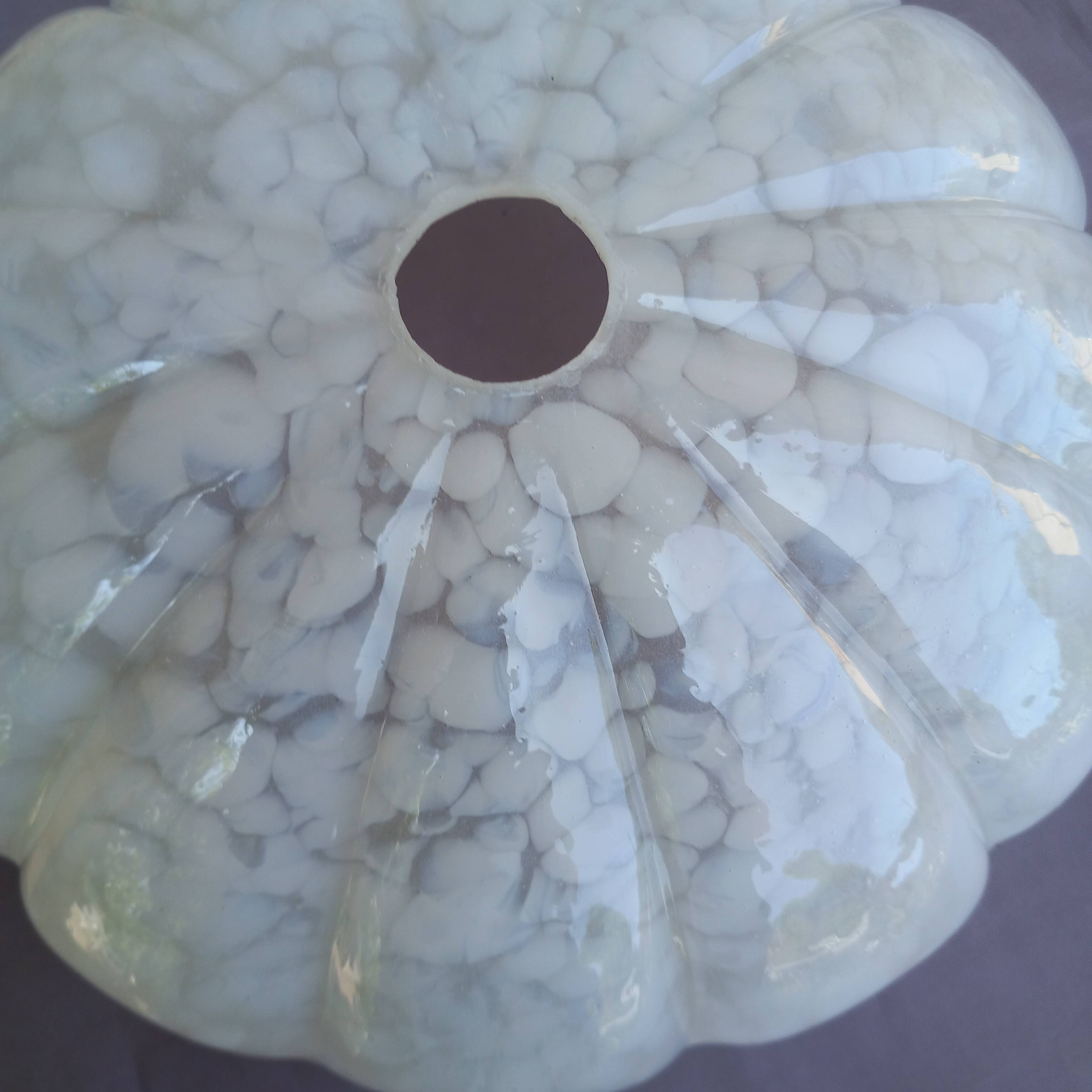 Set of 2 speckled art deco glass globes